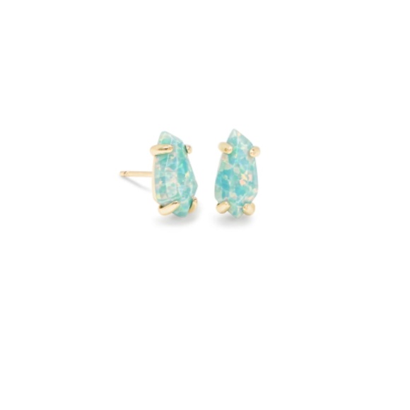 Kendra Scott Jewelry - Kendra Scott Camelia Earring In Gold Aqua Kyocera Opal RARE NWOT